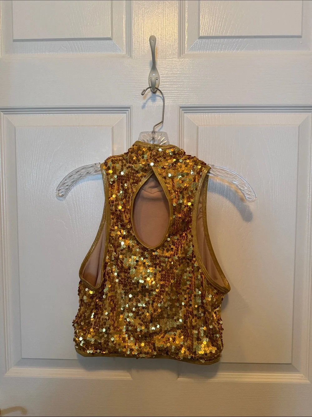 balera Gold Sequin Dance Top with Matching Bow